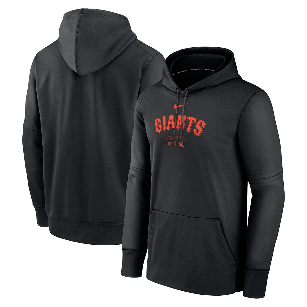 Sweat à capuche Nike noir San Francisco Giants Authentic Collection Practice Performance pour homme