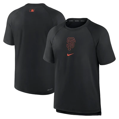 T-shirt Nike noir San Francisco Giants Authentic Collection Avant-match Performance Raglan pour homme