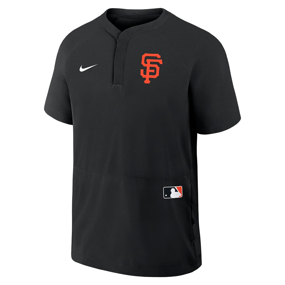 Men's Nike Black San Francisco Giants Authentic Collection Raglan Short Sleeve Windshirt