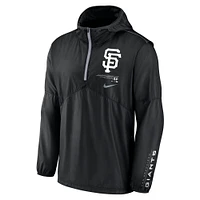 Coupe-vent à demi-glissière Nike San Francisco Giants Authentic Night Game Performance pour homme, noir