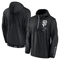 Coupe-vent à demi-glissière Nike San Francisco Giants Authentic Night Game Performance pour homme, noir