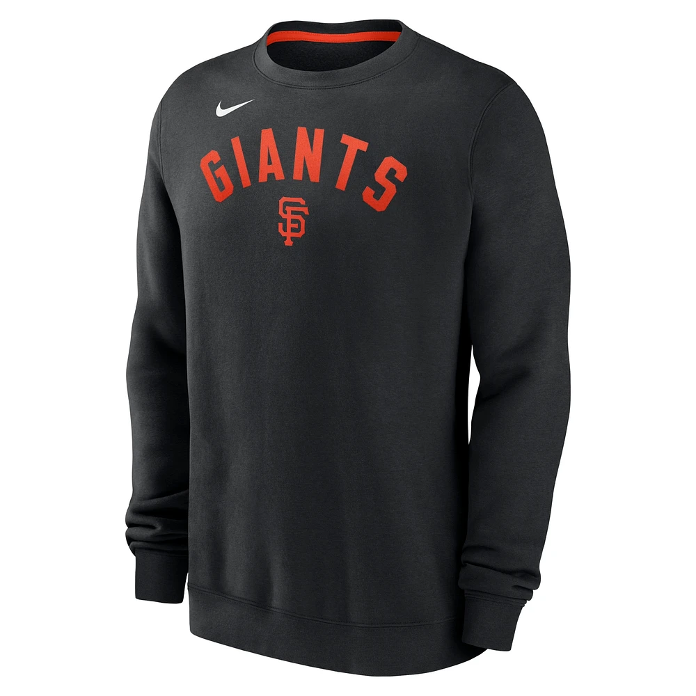 Men's Nike Black San Francisco Giants Classic Fleece Performance Pullover Sweatshirt