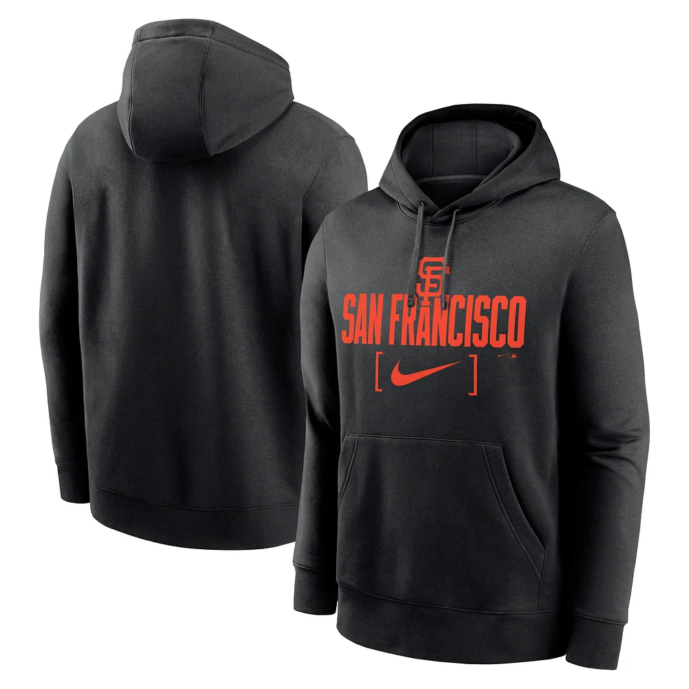 Sweat à capuche Nike noir San Francisco Giants Club Slack pour homme