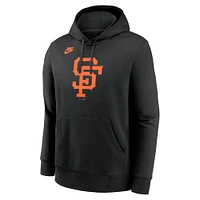 Men's Nike Black San Francisco Giants Cooperstown Collection Logo Club Pullover Hoodie