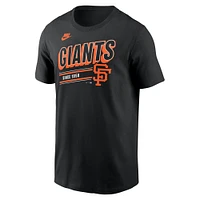 T-shirt rétro Nike noir pour homme de la collection Cooperstown des Giants San Francisco