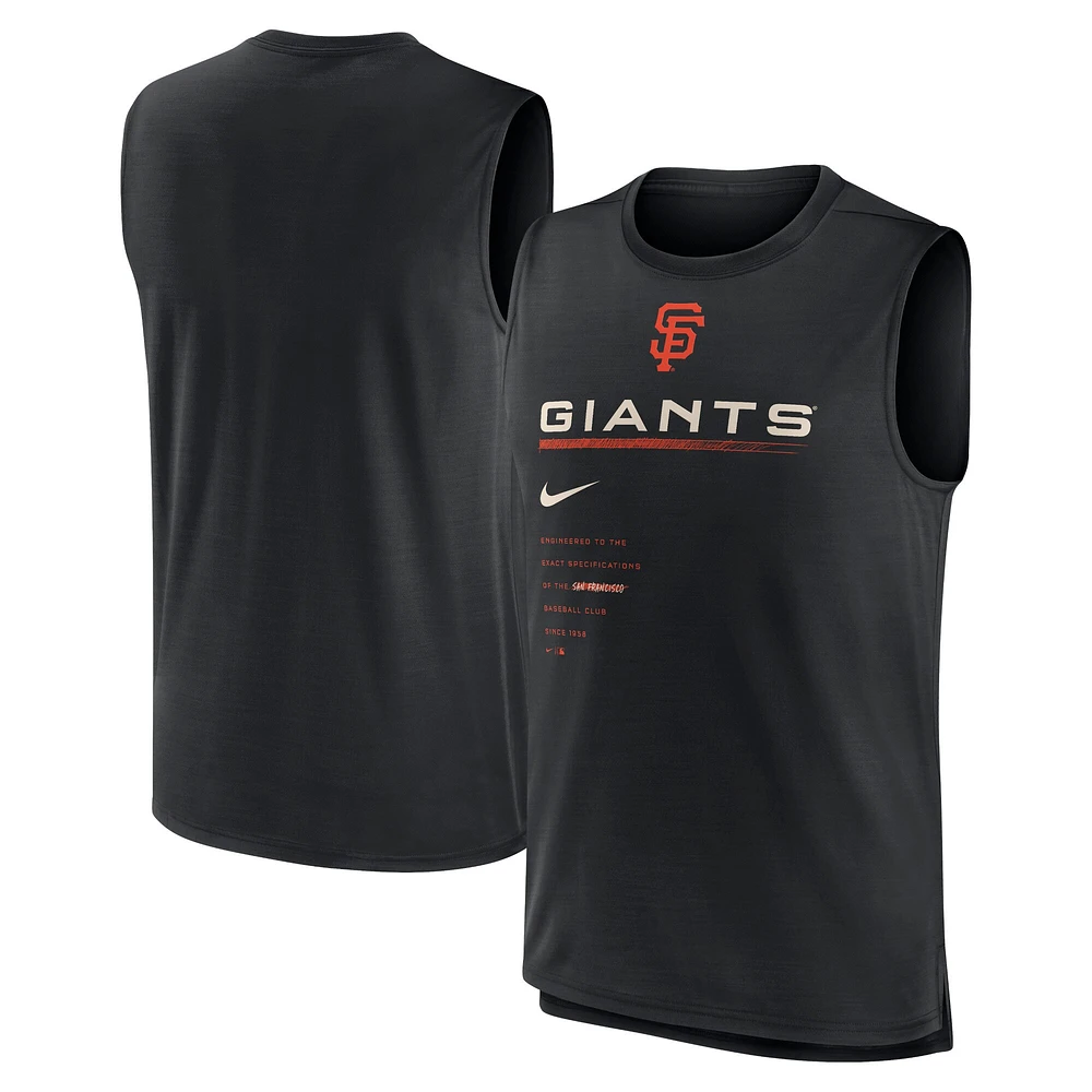 Débardeur Nike pour homme San Francisco Giants Exceed Performance - Noir