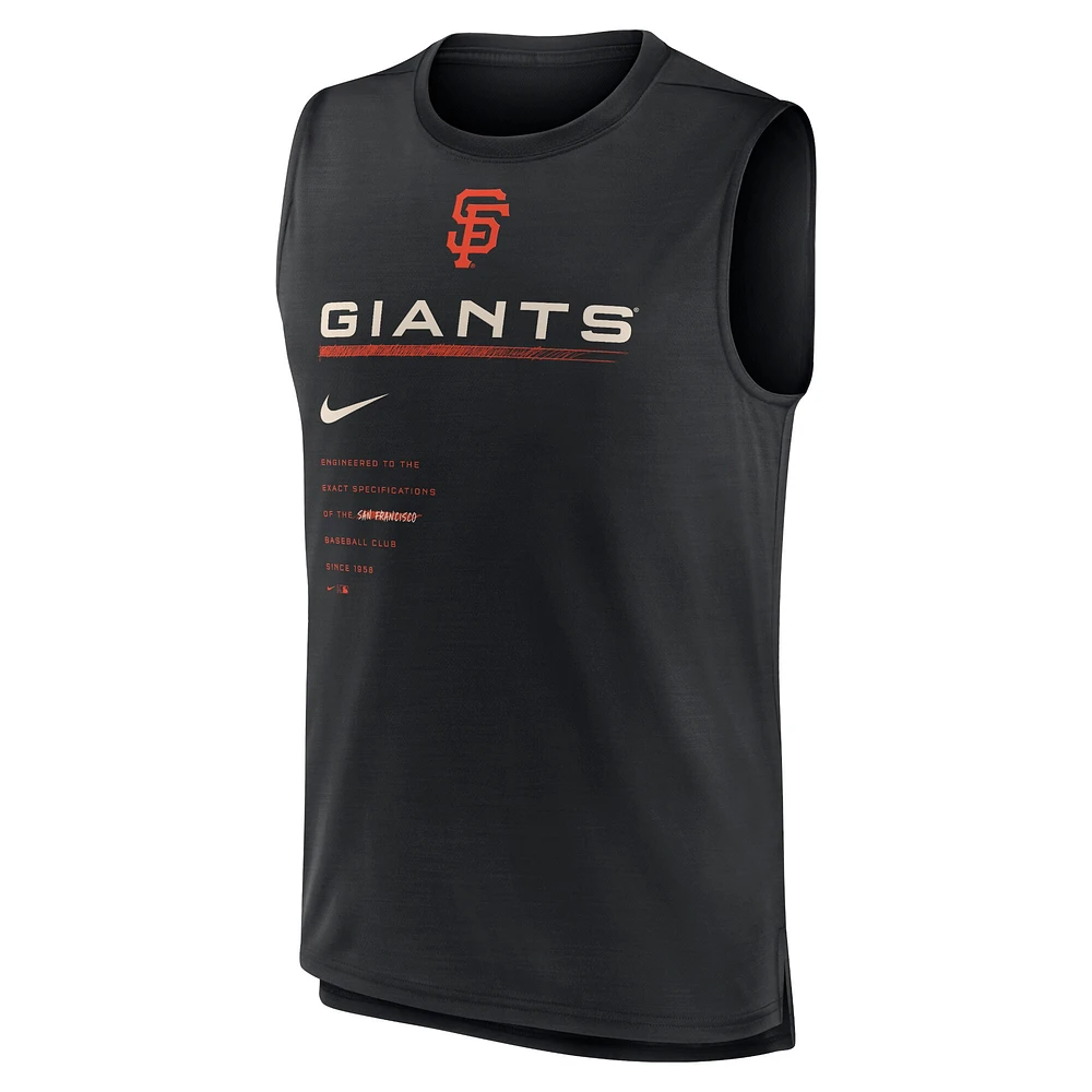 Débardeur Nike pour homme San Francisco Giants Exceed Performance - Noir