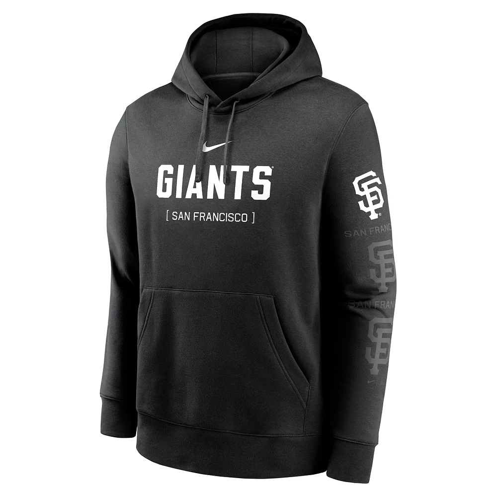 Sweat à capuche Nike noir San Francisco Giants Fashion Club pour homme