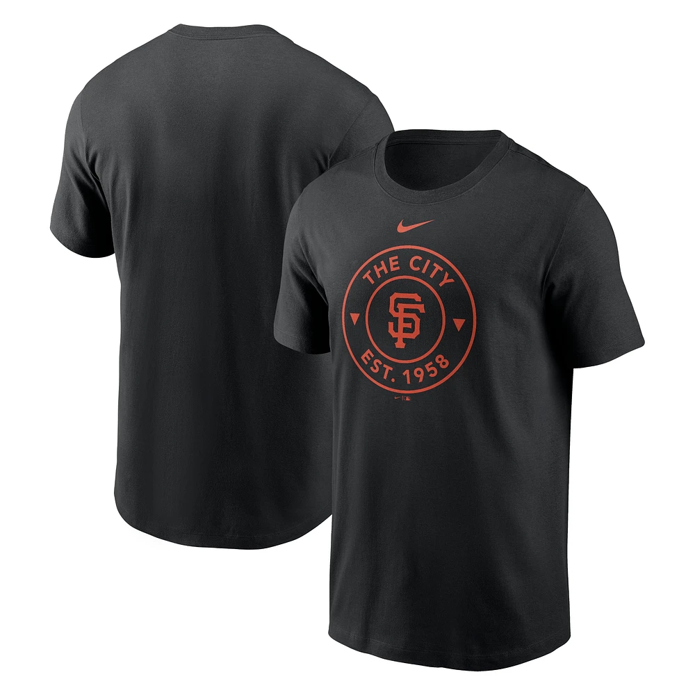 T-shirt Nike noir pour homme, ville natale des Giants de San Francisco