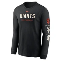 T-shirt à manches longues Nike pour hommes, noir, San Francisco Giants Repeater