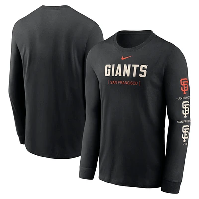 T-shirt à manches longues Nike pour hommes, noir, San Francisco Giants Repeater