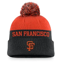 Bonnet en tricot à revers Nike pour hommes, noir, San Francisco Giants Rewind Peak avec pompon