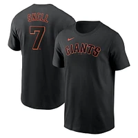 T-shirt avec nom et numéro Nike Blake Snell pour hommes, noir, San Francisco Giants Fuse