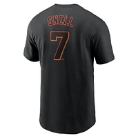 T-shirt avec nom et numéro Nike Blake Snell pour hommes, noir, San Francisco Giants Fuse