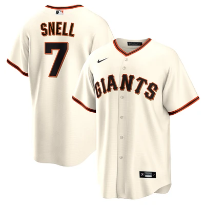 Maillot réplique à domicile Nike Blake Snell pour homme des San Francisco Giants, couleur crème