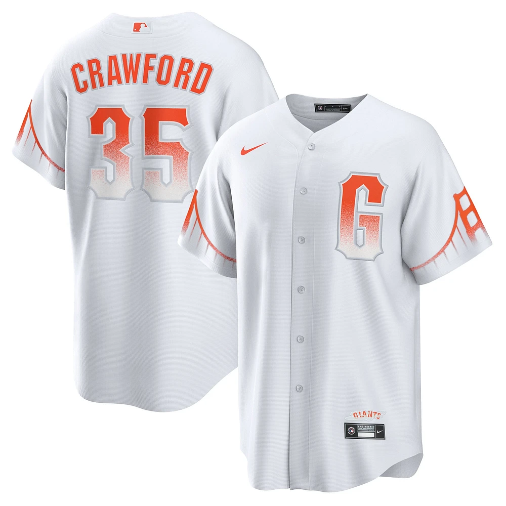 Maillot de joueur réplique Nike Brandon Crawford pour hommes, blanc, San Francisco Giants City Connect