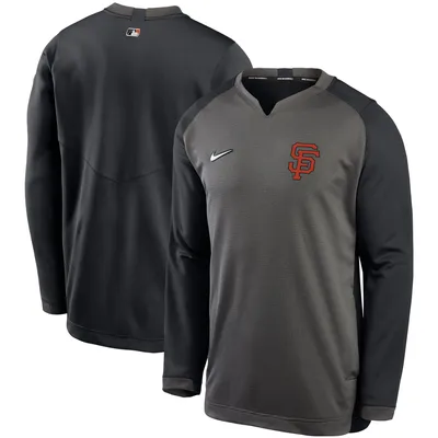 San Francisco Giants Nike Authentic Collection Thermal Crew Performance Pullover Sweatshirt - Charcoal/Black
