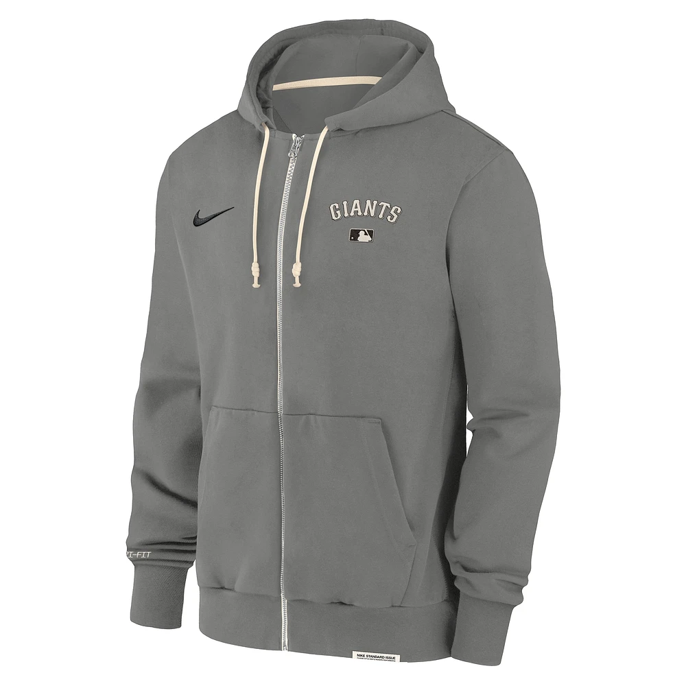 Men's Nike Charcoal San Francisco Giants Authentic Collection Travel Performance Full-Zip Hoodie