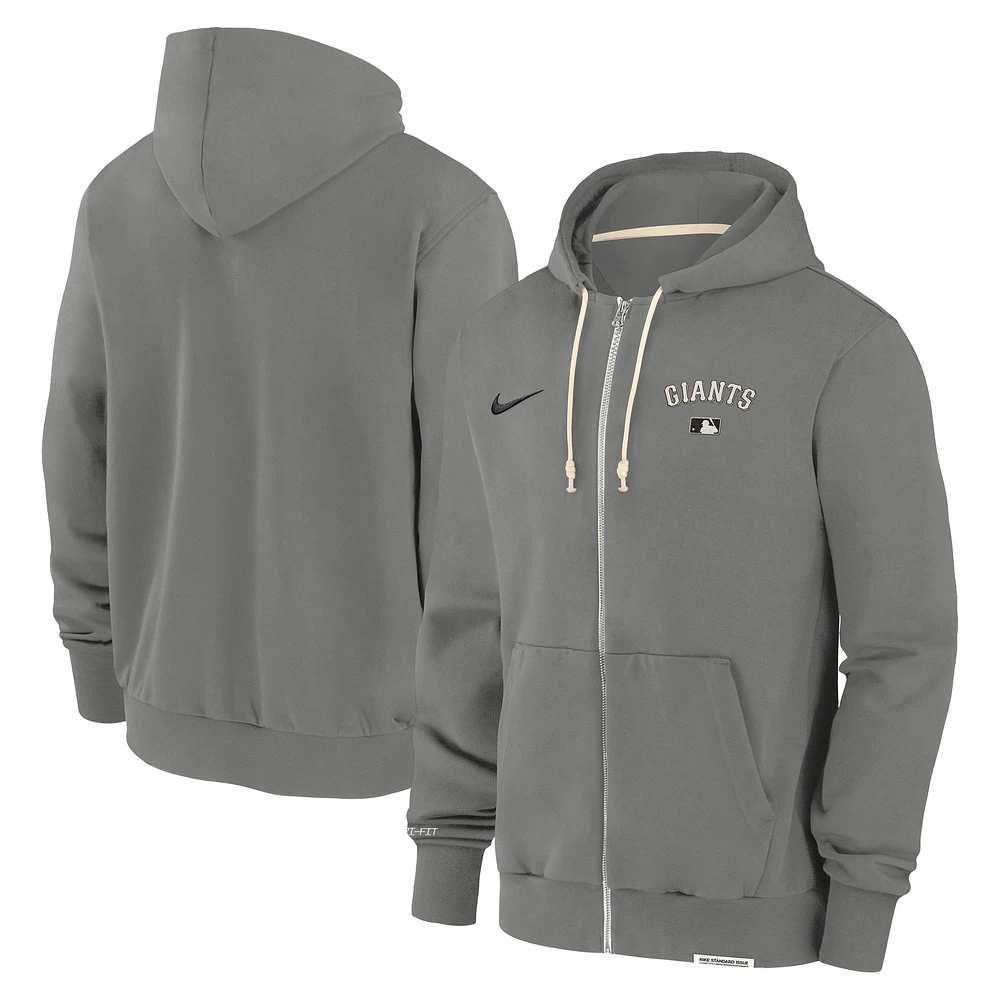 Men's Nike Charcoal San Francisco Giants Authentic Collection Travel Performance Full-Zip Hoodie