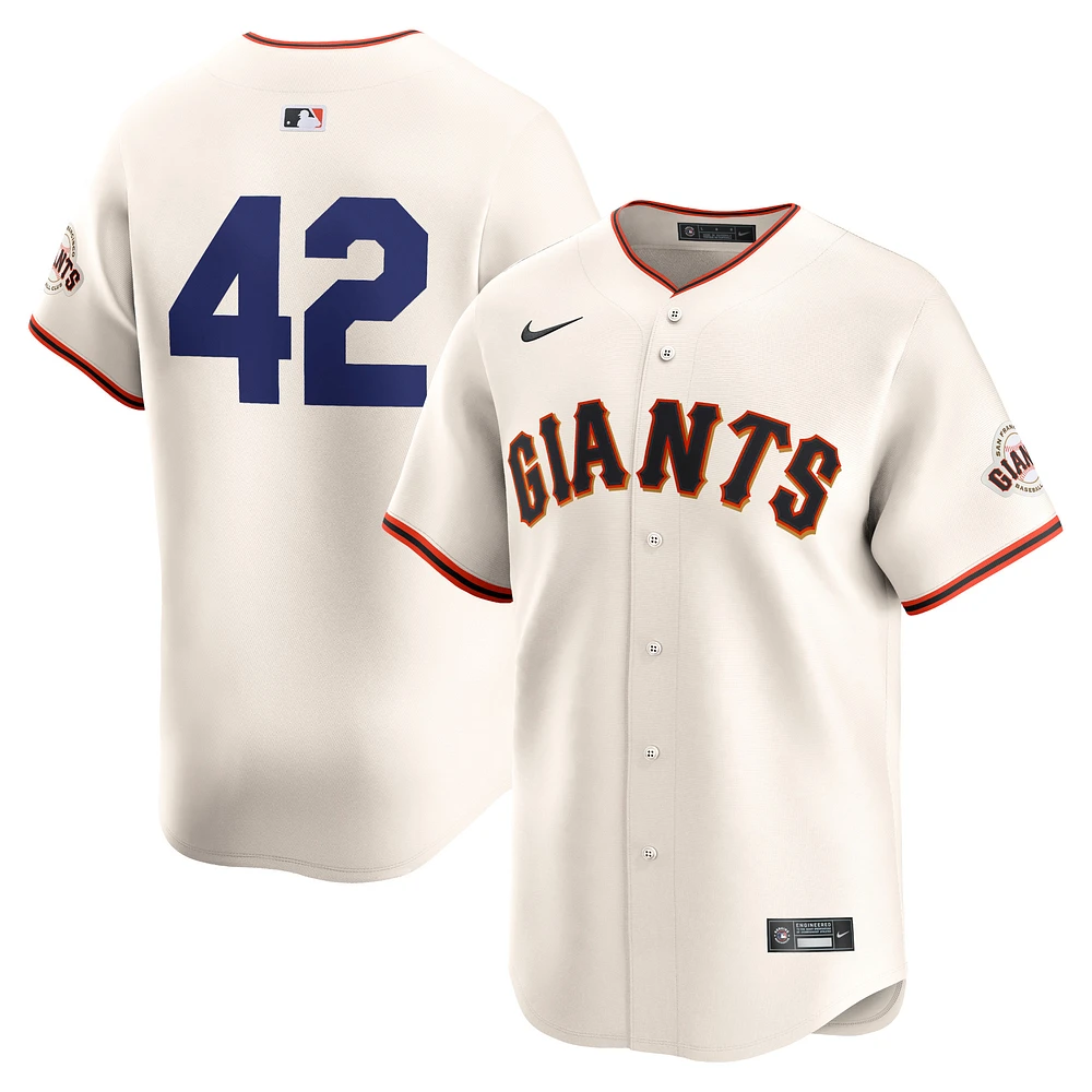 Men's Nike  Cream San Francisco Giants 2024 Jackie Robinson Day Home Limited Jersey