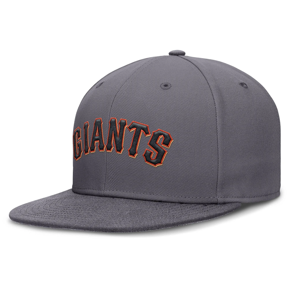 Casquette Nike True Fitted grise pour homme des San Francisco Giants