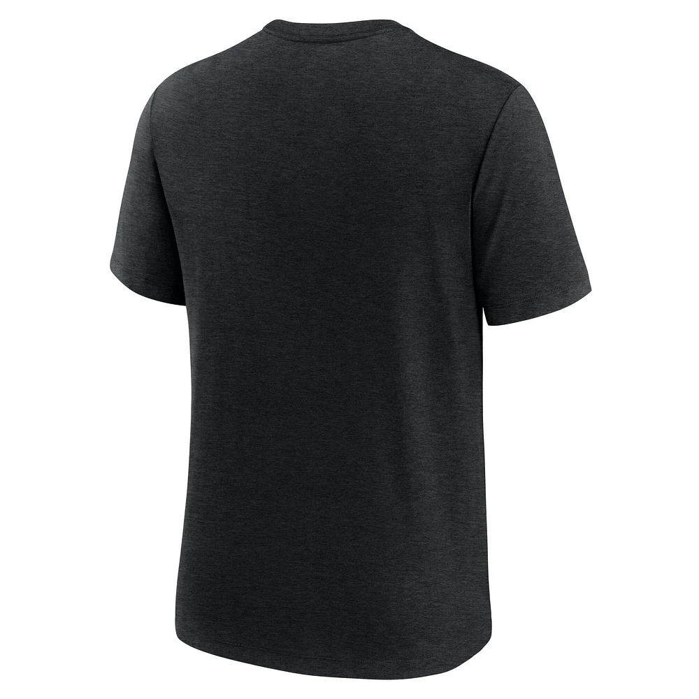Men's Nike Heather Black San Francisco Giants Logo Tri-Blend T-Shirt
