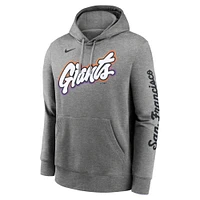 Sweat à capuche Nike City Connect Club 2025 pour homme, couleur charbon chiné, des Giants de San Francisco