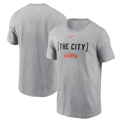 T-shirt Nike Heather Grey pour homme avec phrase de l'équipe des Giants San Francisco