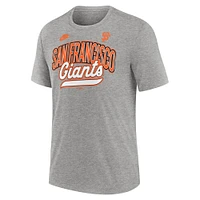 Men's Nike Heather Gray San Francisco Giants Cooperstown Collection Retro Tri-Blend T-Shirt