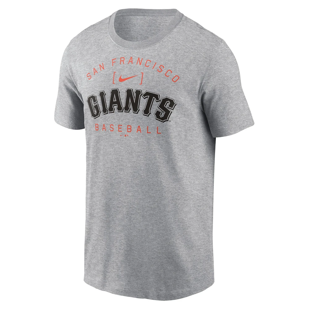 T-shirt Nike Heather Grey San Francisco Giants Home Team Athletic Arch pour homme