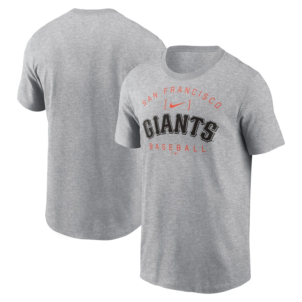 T-shirt Nike Heather Grey San Francisco Giants Home Team Athletic Arch pour homme