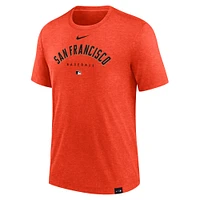 Men's Nike Heather Orange San Francisco Giants Authentic Collection Early Work Tri-Blend Performance T-Shirt