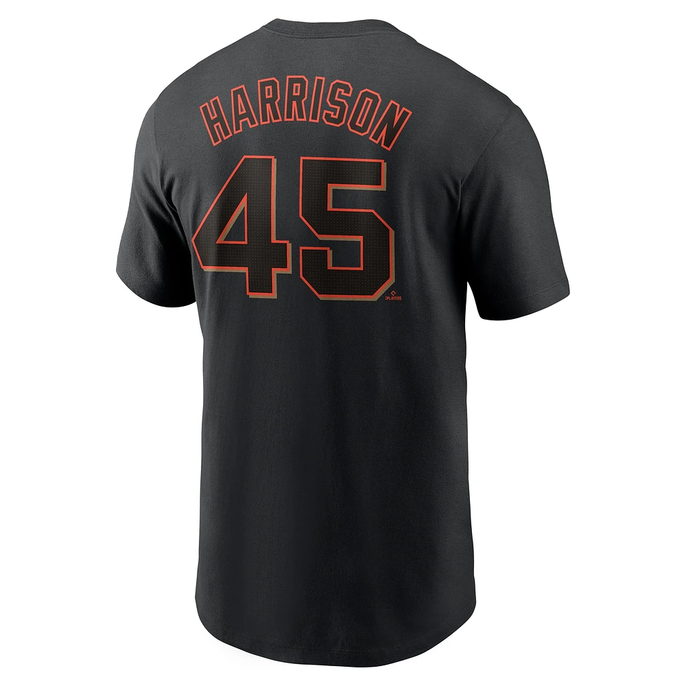 T-shirt avec nom et numéro Nike Kyle Harrison pour hommes, noir, San Francisco Giants Fuse