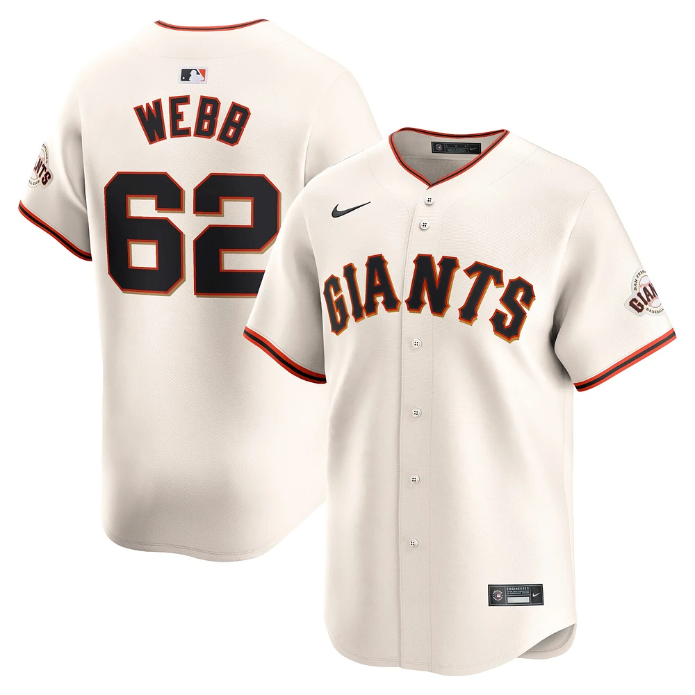 Maillot de joueur Nike Logan Webb crème San Francisco Giants Home Limited pour homme