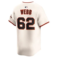 Maillot de joueur à domicile limité Nike Logan Webb pour homme, crème, San Francisco Giants