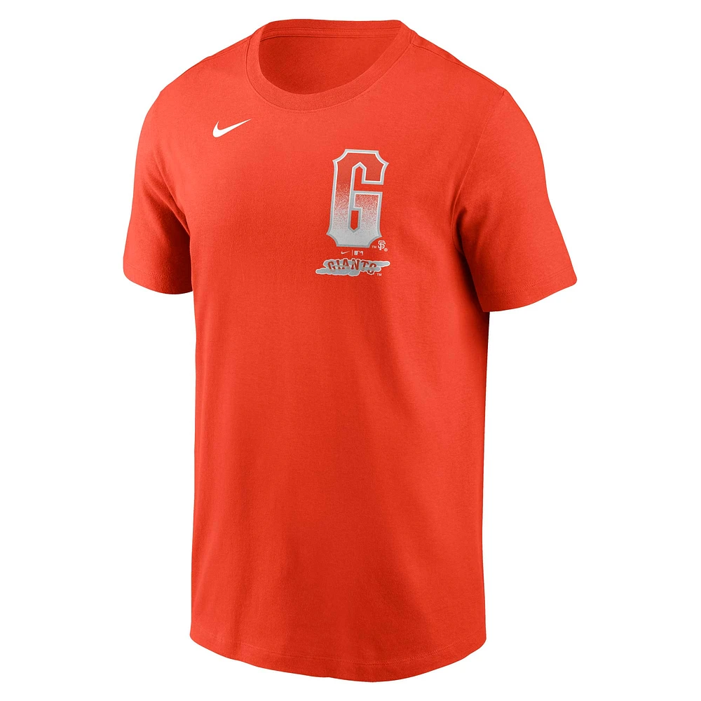 Men's Nike Mike Yastrzemski Orange San Francisco Giants City Connect Fuse Name & Number T-Shirt