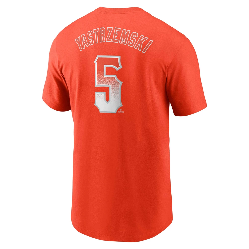 T-shirt Nike Mike Yastrzemski orange pour homme avec nom et numéro City Connect Fuse des Giants de San Francisco