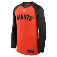 Men's Nike Orange/Black San Francisco Giants Authentic Collection Game Time Raglan Performance Long Sleeve T-Shirt