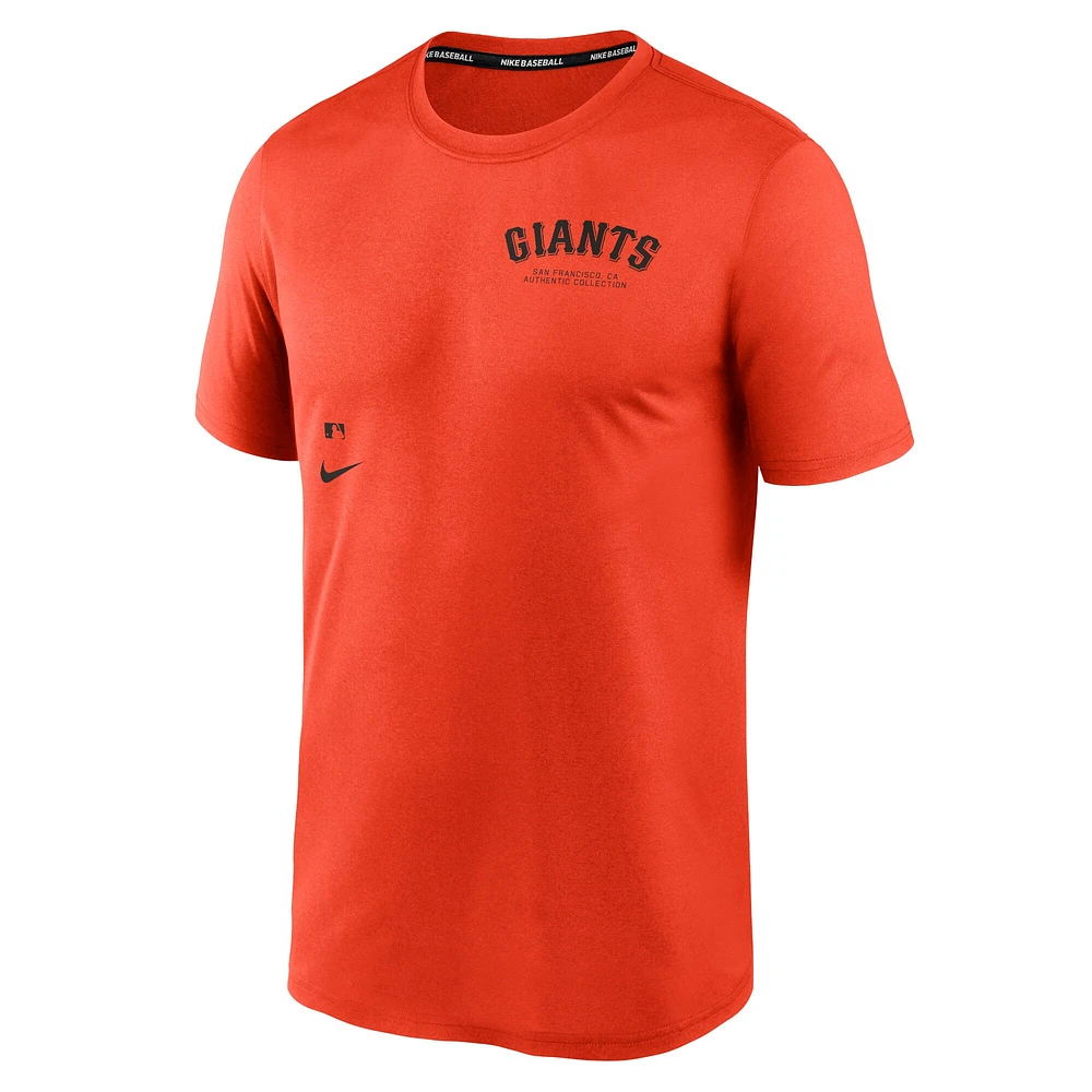 T-shirt Nike Orange San Francisco Giants Authentic Collection Early Work Tri-Blend Performance pour homme