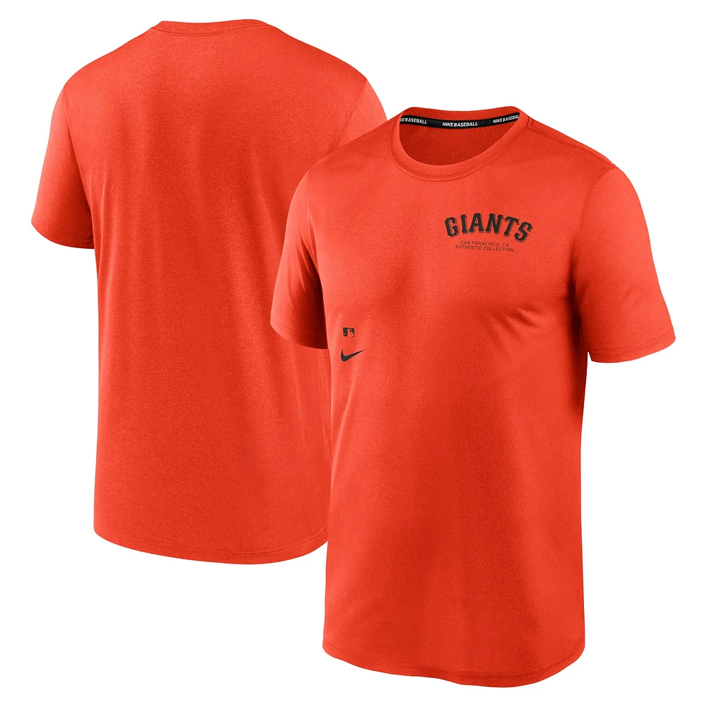 T-shirt Nike Orange San Francisco Giants Authentic Collection Early Work Tri-Blend Performance pour homme