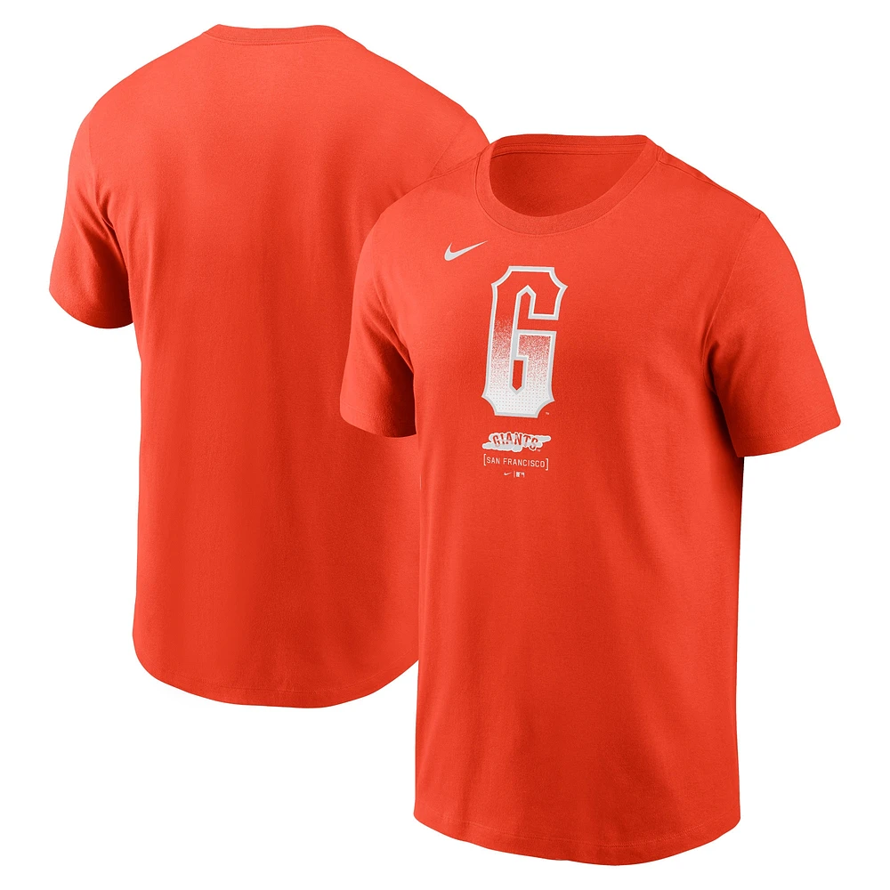 T-shirt Nike orange avec grand logo des Giants de San Francisco City Connect pour homme