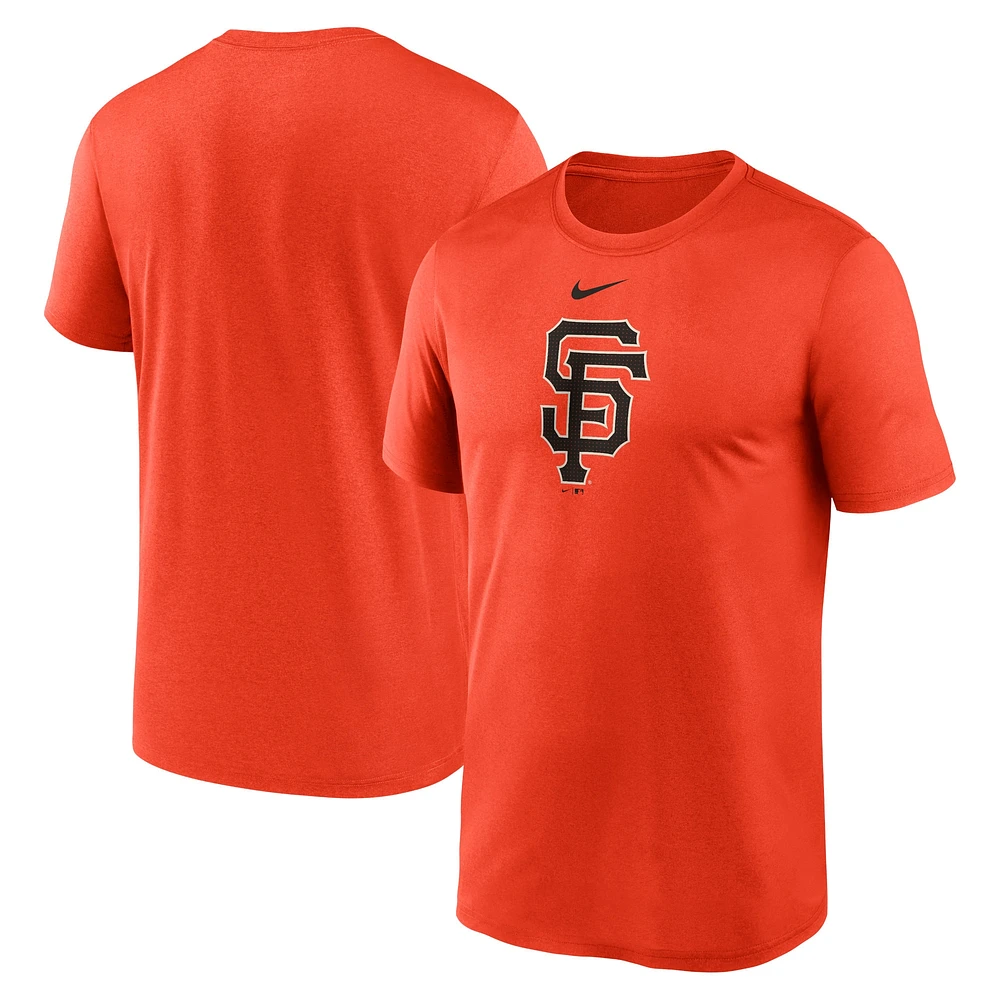 T-shirt de performance Nike Orange San Francisco Giants Legend Fuse avec grand logo pour homme