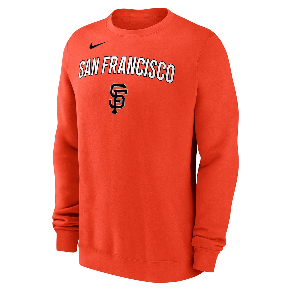 Sweat-shirt Nike orange des Giants de San Francisco pour homme