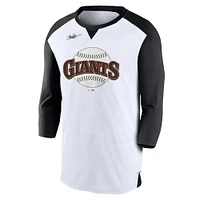 T-shirt Nike San Francisco Giants Rewind à manches 3/4 pour homme Blanc/Noir