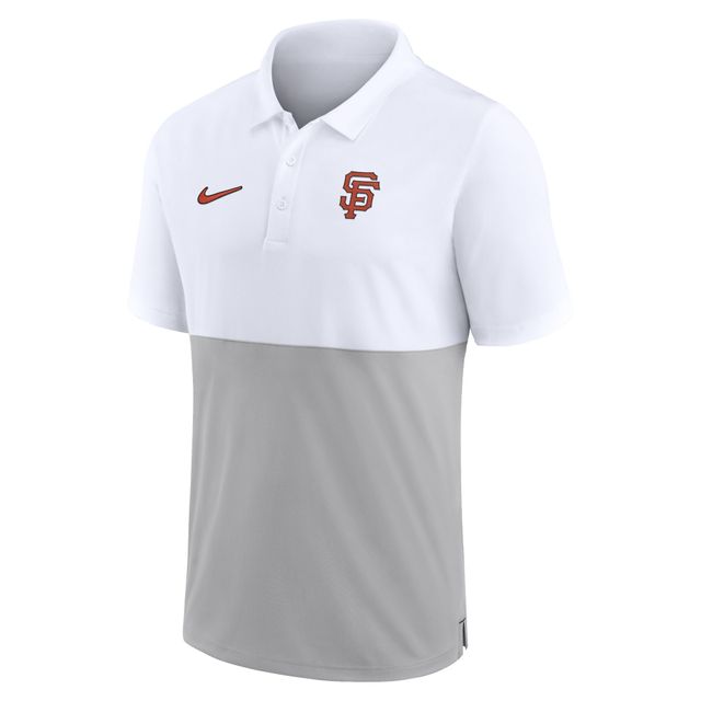 Polo de performance à rayures Nike pour hommes, blanc/argent, San Francisco Giants Team Baseline