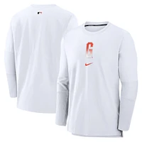 Men's Nike White San Francisco Giants Authentic Collection City Connect Player Tri-Blend Performance Pullover Jacket