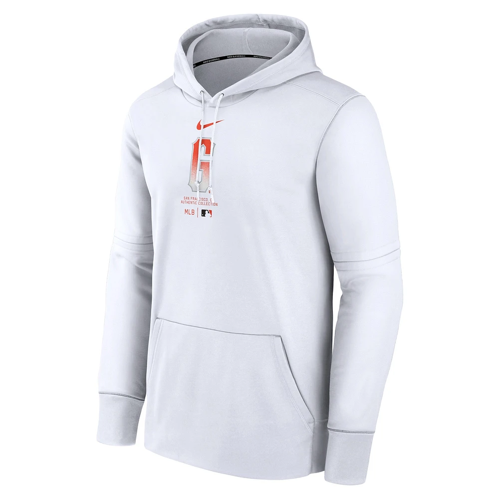 Men's Nike White San Francisco Giants Authentic Collection City Connect Practice Performance Pullover Hoodie