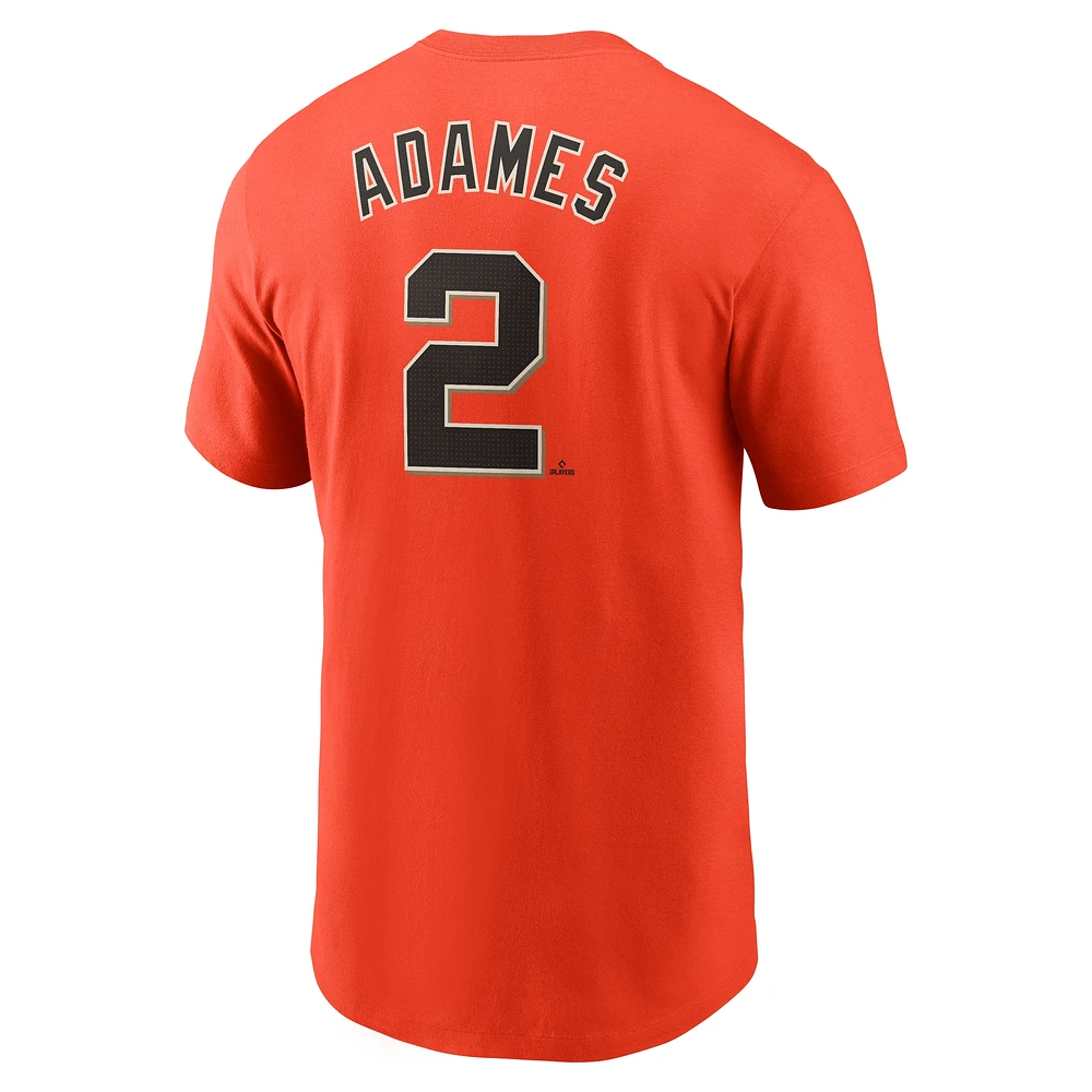 Men's Nike Willy Adames Orange San Francisco Giants Fuse Name & Number T-Shirt