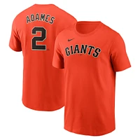 Men's Nike Willy Adames Orange San Francisco Giants Fuse Name & Number T-Shirt