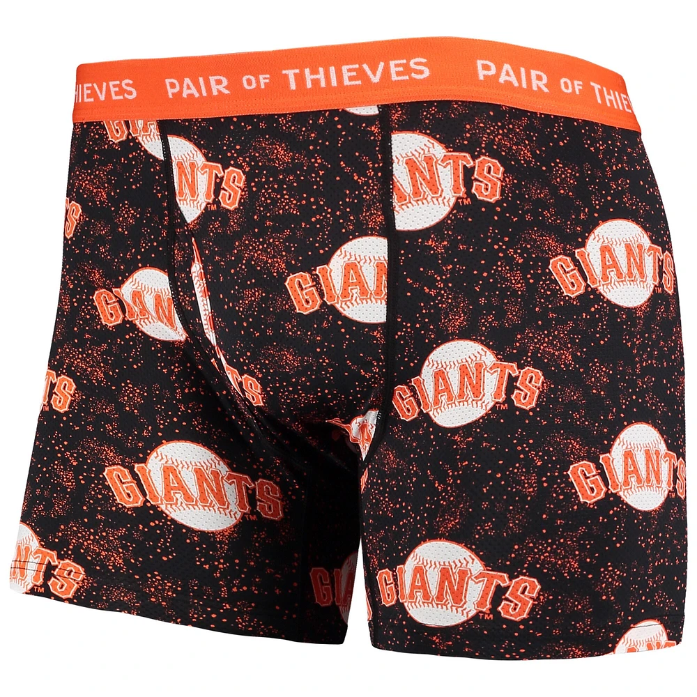 Men's Pair of Thieves Black San Francisco Giants Super Fit 2-Pack Boxer Briefs Set
